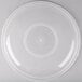 A clear plastic catering bowl lid with a circular rim.