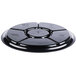 A black plastic Fineline catering tray with 6 compartments.