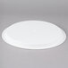 A white Fineline plastic high rim catering tray lid on a gray surface.