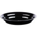 A black Fineline low profile plastic catering bowl.