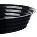 A Fineline black low profile plastic catering bowl with a circular rim.