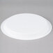 A Fineline white plastic catering tray with a high rim on a gray surface.