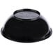 A black Fineline high profile plastic catering bowl with a lid.