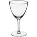 An Acopa Deco Nick and Nora martini glass with a stem on a white background.