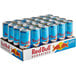 A cardboard box of Red Bull Sugar Free energy drink cans with blue and red packaging.