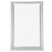 An aluminum rectangular frame with a white background.