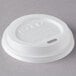 An Eco-Products white plastic lid with text for 8 oz. hot cups.