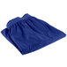 A royal blue Snap Drape table skirt with shirred pleats.