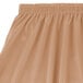 A Snap Drape sandalwood shirred pleat table skirt with Velcro clips.