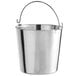 A silver Thunder Group stainless steel utility bucket with a handle.