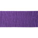A close-up of a purple crepe paper streamer with crinkled edges.