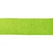 A green rectangular paper streamer on a white background.