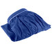A royal blue box pleat table skirt with velcro clips.