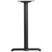 A black metal BFM Seating counter height table leg with a black pole.