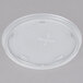 A Dart translucent plastic lid with an x-shaped slot.