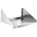 A Regency stainless steel wall mount shelf with holes.