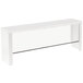 A white rectangular serving shelf with a glass top.