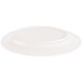 A 12" x 9 3/8" ivory oval china platter with an embossed rim on a white background.