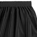 A black Snap Drape table skirt with shirred pleats and a black band.