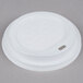 A white Eco-Products compostable plastic lid with text on it.
