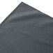 A slate blue Snap Drape shirred pleat table skirt with Velcro clips.