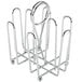 A chrome metal Tablecraft jelly packet rack with four loops.