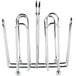 A Tablecraft chrome plated metal rack with four metal holders.
