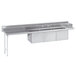 A stainless steel Advance Tabco dishtable with 3 compartments and a left drainboard.