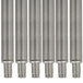 A set of six stainless steel legs with metal connectors.