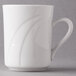 A white Libbey porcelain mug with a curved handle.