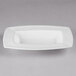 A white rectangular porcelain bowl with a small rim.