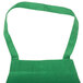 A Chef Revival kelly green bib apron with a strap.