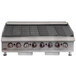 An APW Wyott stainless steel counter top charbroiler grill.