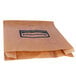 A brown paper bag with black text that reads "Rubbermaid Sanitary Napkin Receptacle Bags"