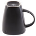A black Libbey stoneware mug with a handle.