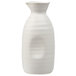 A white stoneware sake bottle with a handle.