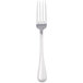 A silver Bon Chef European size dinner fork with a white background.