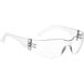 Cordova clear plastic safety glasses with clear lenses on a white background.