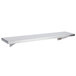 A silver rectangular Bobrick stainless steel shelf on a white background.