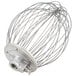 A metal wire whip for a Hobart mixer with a white background.