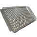 A Crown Verity stainless steel vegetable and fish grilling tray with holes.