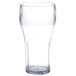 A clear plastic pebbled soda glass with a clear rim.