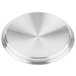 A close-up of a silver metal Vollrath Optio cover.