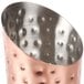 An American Metalcraft copper cup with angled holes.
