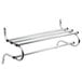 A zinc-plated metal CSL wall mount coat rack with a hanging bar.