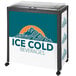 An IRP Black Mobile Cooler merchandiser with a logo on it.