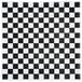 A pack of black and white checkered deli sandwich wrap paper.