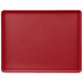 A red rectangular tray with a white border.