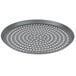 An American Metalcraft Super Perforated Hard Coat Anodized Aluminum Cutter Pizza Pan with holes in it.