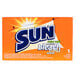 A yellow and orange packet of Sun Color Safe Bleach Powder with blue and white text.